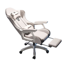 Игровое кресло Yipinhui DJ-06, 3 Gen, нейлон, газовый амортизатор 3 класса, подставка для ног, белый/серый