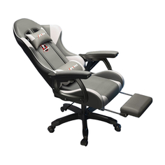 Игровое кресло Yipinhui DJ-06 eSports, 2 Gen, сталь, подставка для ног, серый/белый