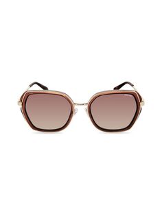 Круглые солнцезащитные очки 58MM Kenneth Cole, коричневый