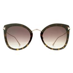 Золотисто-коричневые солнцезащитные очки Cat Eye Havana с градиентом Tom Ford, коричневый