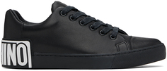 Черные кроссовки Maxi из телячьей кожи с логотипом Moschino