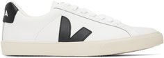 Бело-черные кожаные кроссовки Esplar Veja, цвет Extra white/Black