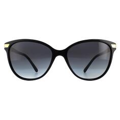Черные солнцезащитные очки «кошачий глаз» с золотой отделкой и серым градиентом BE4216 Burberry, черный