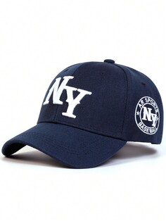 1 шт. мужская бейсболка с вышивкой букв «Нью-Йорк», темно-синий