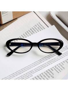 Овальная оправа «кошачий глаз» Y2K черные очки