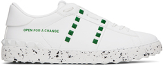 Белые кроссовки Open For A Change Valentino Garavani, цвет Green/Bianco