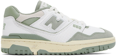 Зелено-белые кроссовки 550 New Balance