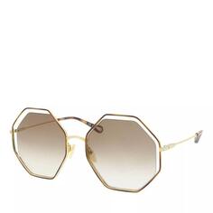 Солнцезащитные очки poppy hexagonal metal sunglasses havana-gold-brown Chloé, желтый Chloe