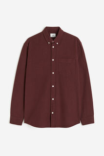 Оксфордская рубашка стандартного кроя H&amp;M, бургундия H&M
