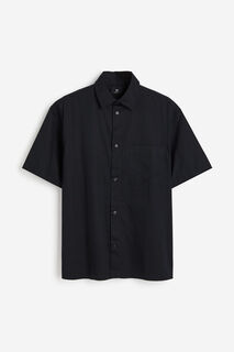 Рубашка свободного кроя с короткими рукавами H&amp;M, черный H&M