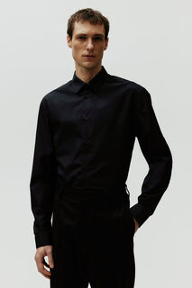 Рубашка из поплина regular fit H&amp;M, черный H&M