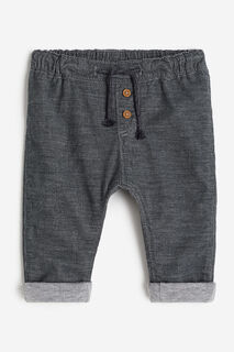 Вельветовые брюки на подкладке H&amp;M, серый H&M