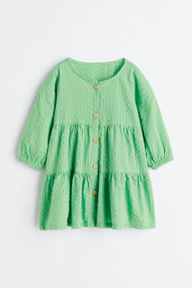 Платье на пуговицах спереди H&amp;M, зеленый H&M