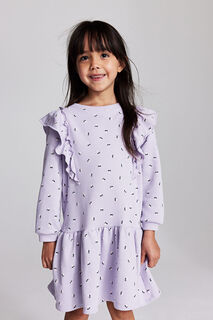 Платье-толстовка с воланами H&amp;M, фиолетовый H&M