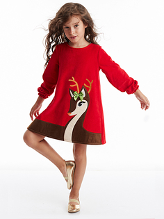 Платье Denokids Little Deer Christmas, красный