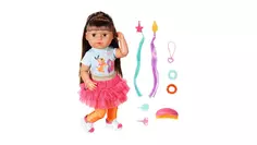 Zapf Creation Кукла Baby Born с волосами Sister Play &amp; Style брюнетка 43см