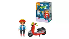 Baby Born Minis Playset Scooter, кукла Саймон высотой 7 см с самокатом и шлемом, 906118, Zapf Creation