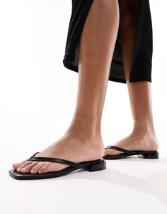 Сланцы Asos Design Felicity Skinny Toe-thong Flat, черный