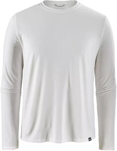 Мужская классная повседневная рубашка Patagonia Capilene с длинными рукавами, белый