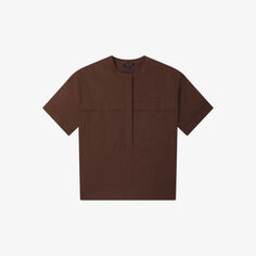 Хлопковая блузка свободного кроя tegan с накладными карманами Soeur, коричневый