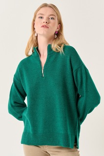 Короткий пуловер на молнии Jimmy Key, зеленый