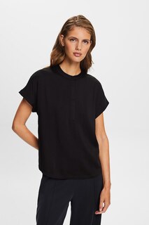 Модальная футболка с низким воротником Esprit, черный