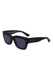Прямоугольные солнцезащитные очки с логотипом Calvin Klein, черный