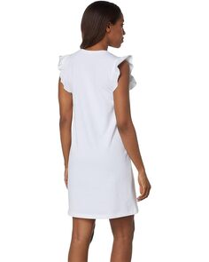 Платье Lilla P Ruffle Sleeve V-Neck Dress, белый
