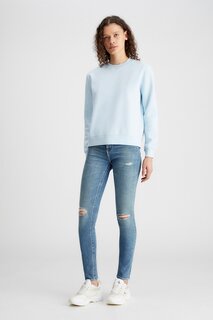 Джинсы скинни с потертым эффектом Calvin Klein Jeans, синий