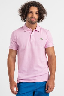Приталенная футболка из пике с воротником Lacoste, розовый
