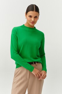 Сплошной цветной свитер с низким воротником Tatuum, зеленый