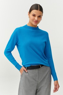 Сплошной цветной свитер с низким воротником Tatuum, синий