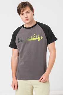 Хлопковая футболка Vintage Shadow Superdry, черный