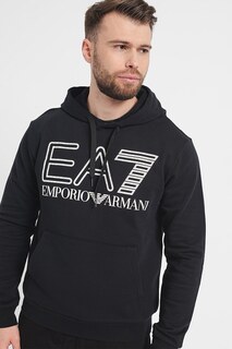 Хлопковая толстовка с логотипами Ea7, черный