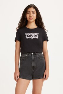 Хлопковая футболка с овальным вырезом Levi&apos;S, черный Levis