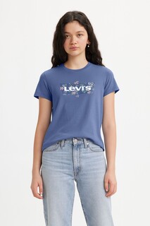 Хлопковая футболка с овальным вырезом Levi&apos;S, синий Levis