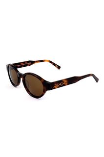 Овальные солнцезащитные очки Ermenegildo Zegna, коричневый