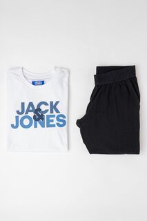 Хлопковая пижама с логотипом Jack &amp; Jones, черный