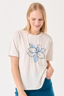 Модальная футболка с цветочным принтом Jimmy Key, белый