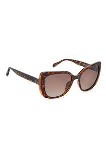 Солнцезащитные очки-бабочки с садами Fossil, коричневый