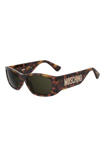 Прямоугольные солнцезащитные очки с логотипом Moschino, коричневый