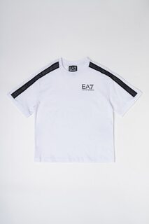 Хлопковая футболка с логотипом Ea7, черный
