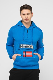 Толстовка Gymclass с короткой молнией и вышитым логотипом Geographical Norway, синий