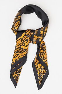 Шелковый шарф с принтом Moschino, черный
