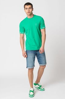 Хлопковая футболка с овальным вырезом Karl Lagerfeld, зеленый