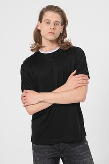 Хлопковая футболка с овальным вырезом Karl Lagerfeld, черный