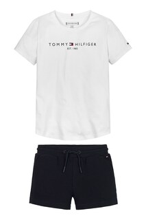 Футболка с овальным вырезом и короткими брюками Tommy Hilfiger, белый