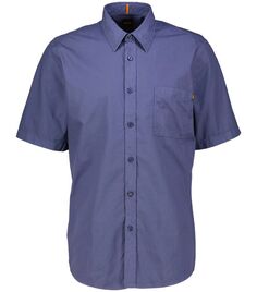 Рубашка relegant_6 с коротким рукавом Boss, синий