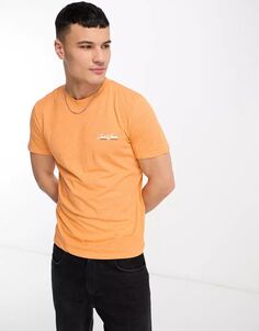 Оранжевая футболка Jack &amp; Jones с логотипом на груди