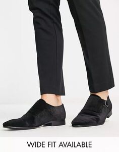 Черные бархатные туфли монки ASOS